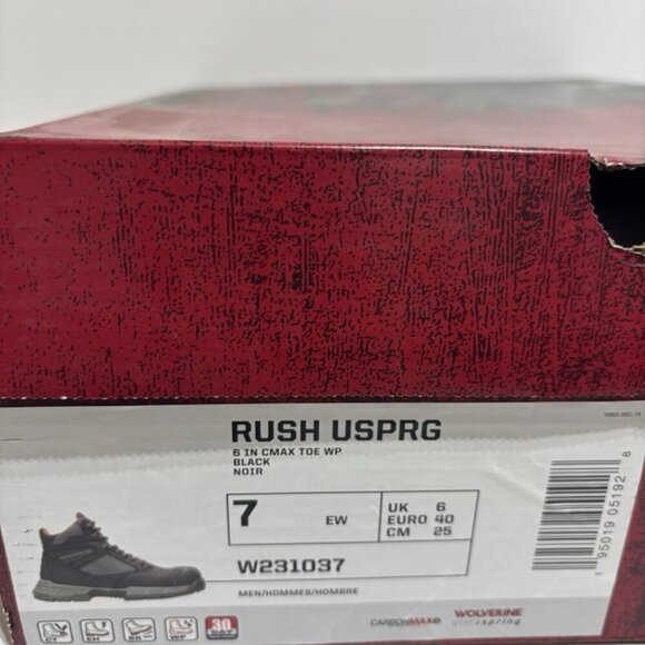 Wolverine Men’s Rush Ultraspring 6” Waterproof Work Boots, Size 7 EW main image 7